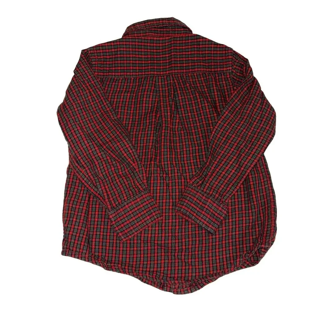 Wrangler Toddler Boys Plaid Button Down Shirt 4T Long Sleeve Horse Logo Western